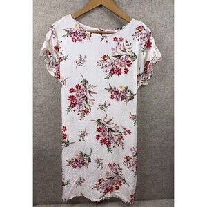 Beach Lunch Lounge Women’s Short Sleeve Dress Size M Floral Tie NWT